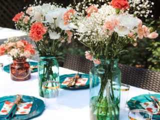 Tablescape styling at summer garden party